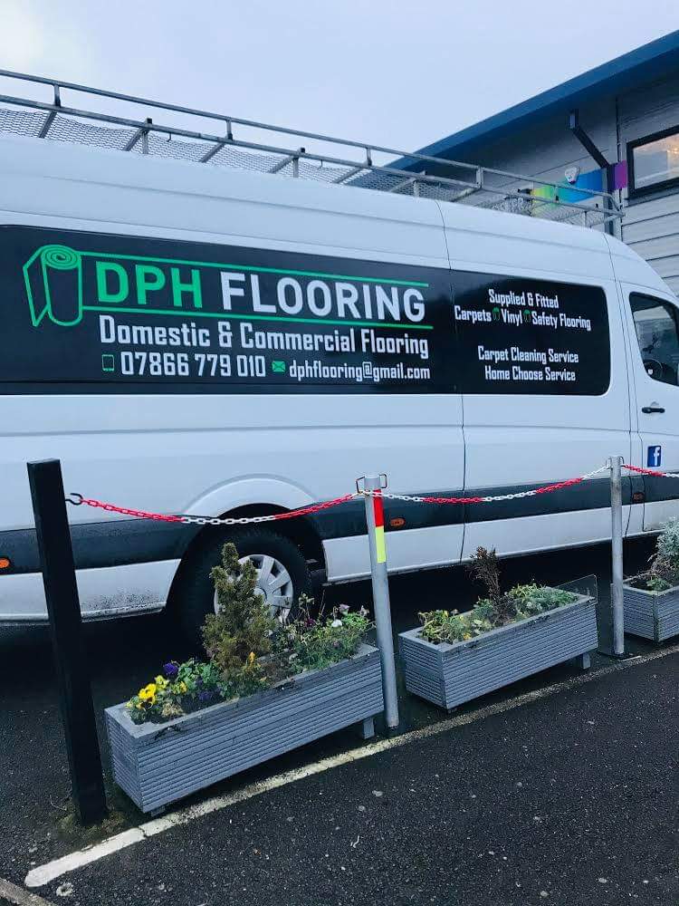 The DPH Flooring van with its green and black livery